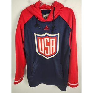 Adidas Old Time Hockey Men's Sz. S USA Hoodie W/World Cup Hockey 2016 Patch